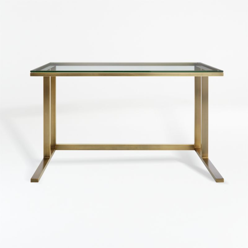 Pilsen Brass Desk with Glass Top - image 2 of 9