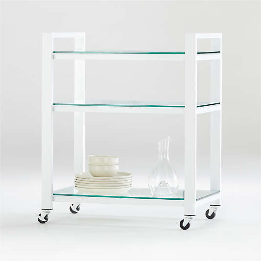 Pilsen Salt Cart with Glass Shelves