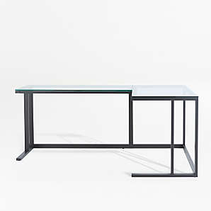 Long discount glass desk