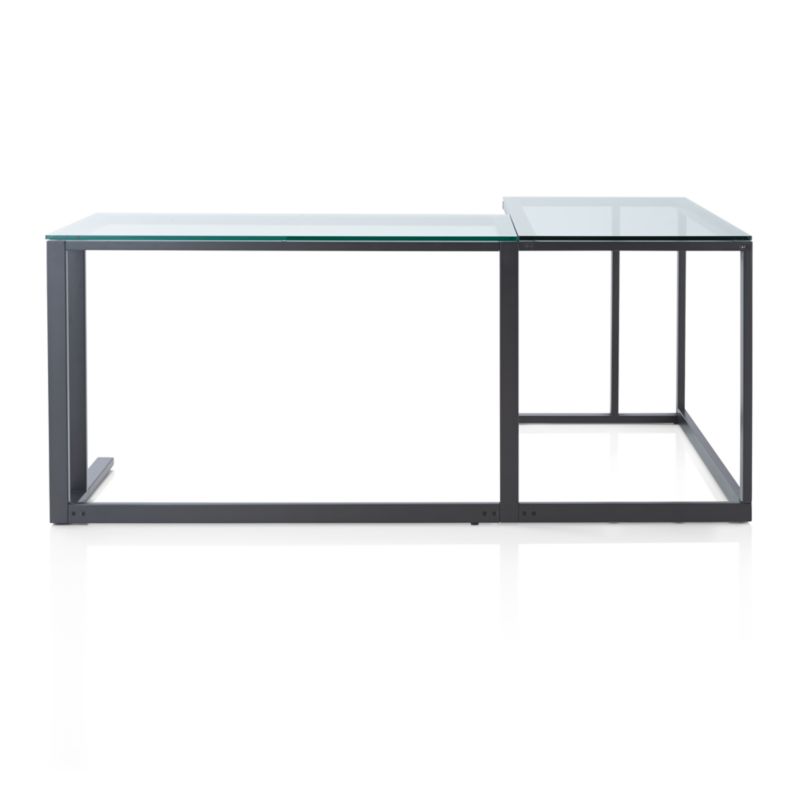 Pilsen Graphite L-Shaped Desk with Glass Top