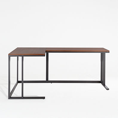 View Pilsen L-Shaped Desk with Walnut Top details