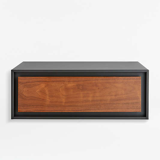 Pilsen Walnut and Graphite Floating Nightstand