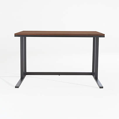 Pilsen graphite desk store with walnut top