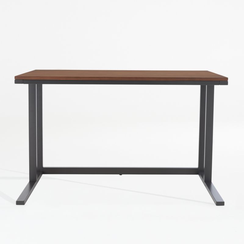 Pilsen Graphite Desk with Walnut Top + Reviews Crate & Barrel