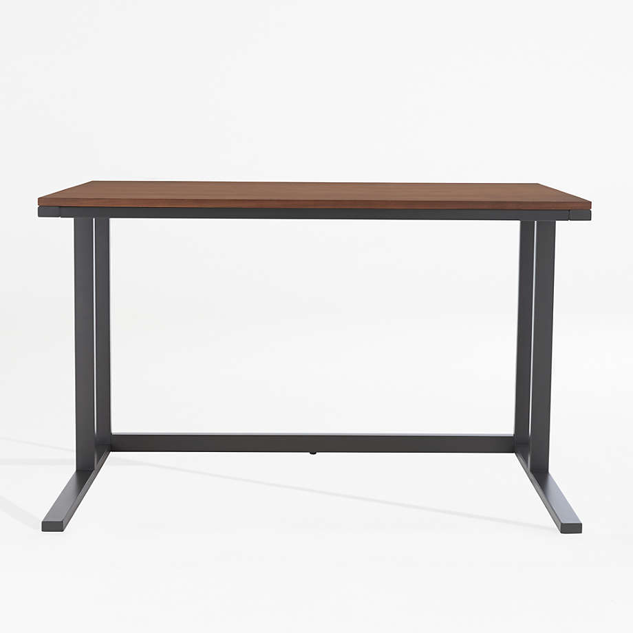 Pilsen Graphite Desk with Walnut Top + Reviews Crate & Barrel