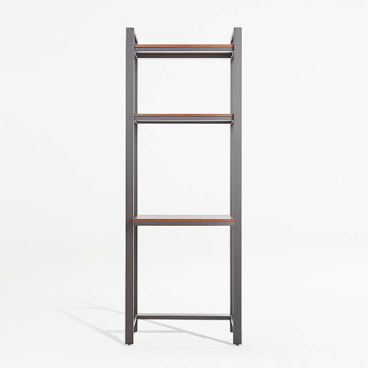 Pilsen Graphite Modular Desk with Walnut Shelves