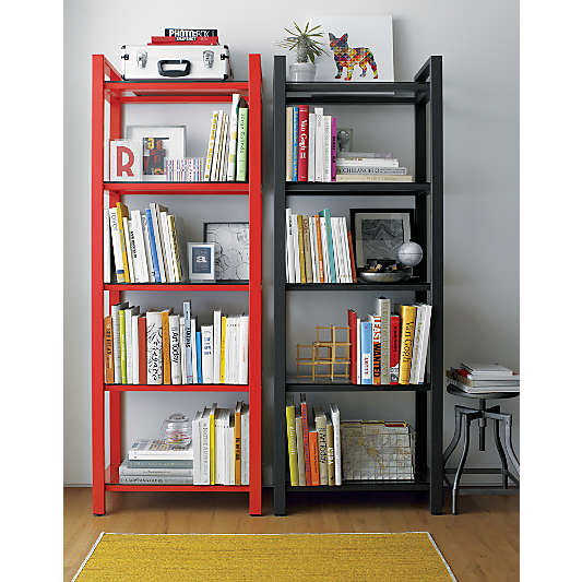 Pilsen Graphite Bookcase with Glass Shelves