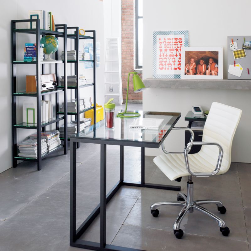 Crate Barrel Pilsen Graphite Desk The Shops at Willow Bend