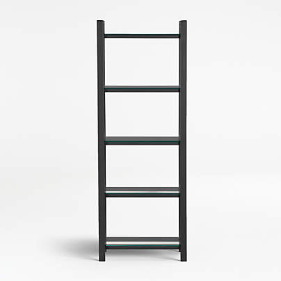 Pilsen Graphite Bookcase with Glass Shelves