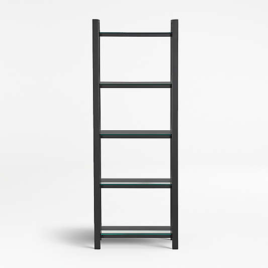 Pilsen Graphite Bookcase with Glass Shelves