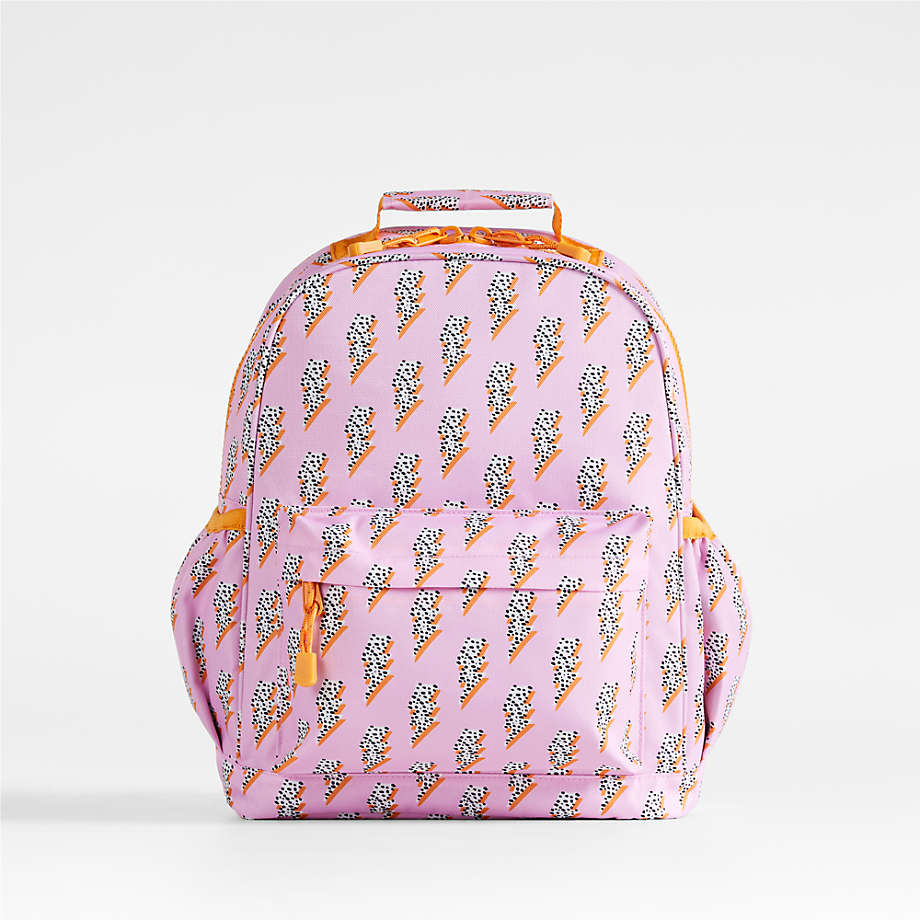 Pink top yellow backpack