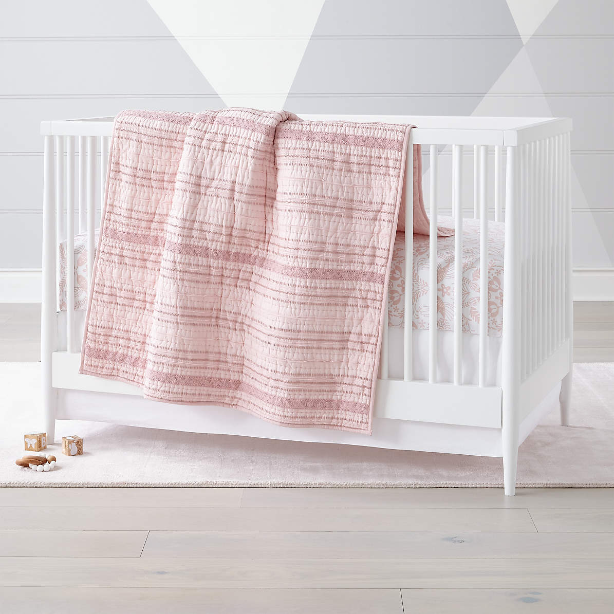 pink crib comforter