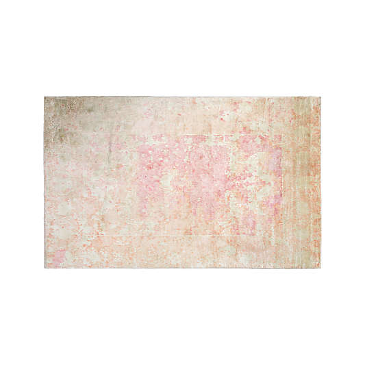 Printed Pink Abstract Kids Rug 4x6