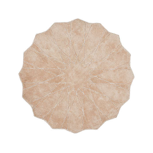 5' Pink Scalloped Round Rug