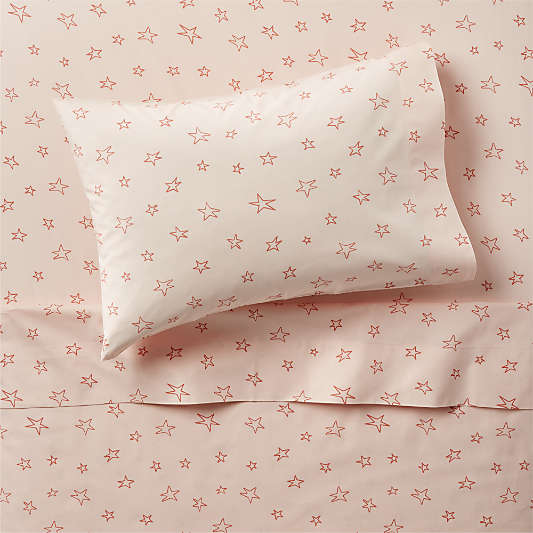 Organic Pink Star Toddler Sheet Set