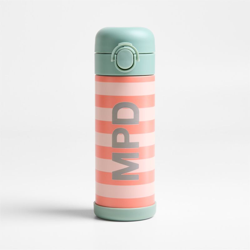 Viewing product image Pink Striped Insulated Stainless Steel Kids Water Bottle with Straw and Leak-Proof Lid - image 1 of 14