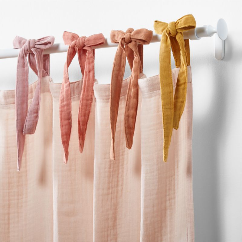 84" Pink Tie Muslin Organic Cotton Curtain Panel - image 2 of 4