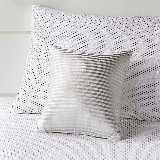 Silver Pinstripe Throw Pillow