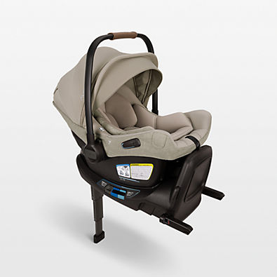 View Nuna PIPA ™ aire rx Hazelwood Light Brown Reclining Infant Car Seat + PIPA RELX Base details