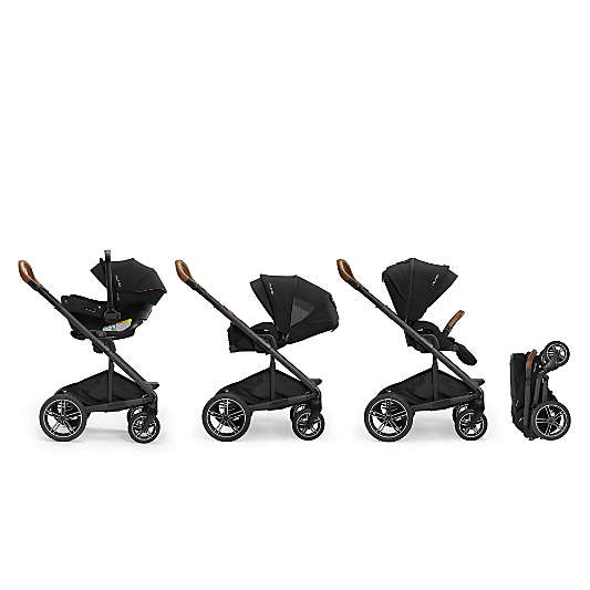 Nuna ® MIXX ™ next Caviar/Cognac Compact Foldable Baby Stroller