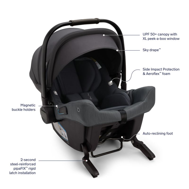 Nuna ® PIPA ™ Urbn Ocean Dark Blue Baseless Baby Car Seat + TRIV ™ Next Stroller Travel System - image 10 of 11