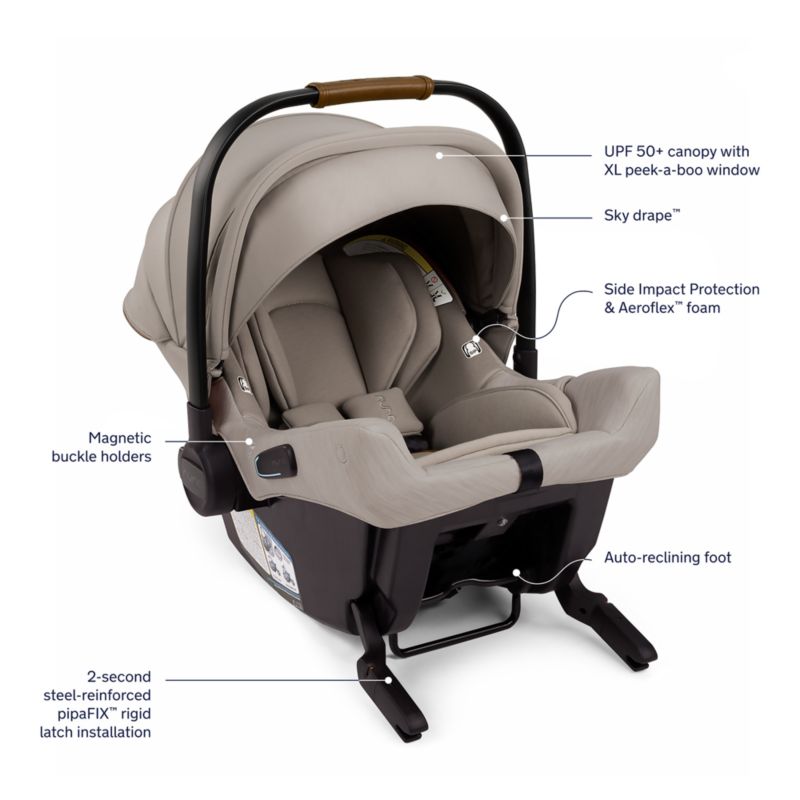 Nuna ® PIPA ™ Urbn Hazelwood Light Brown Baseless Baby Car Seat + TRVL ™ Stroller Next Travel System - image 8 of 9