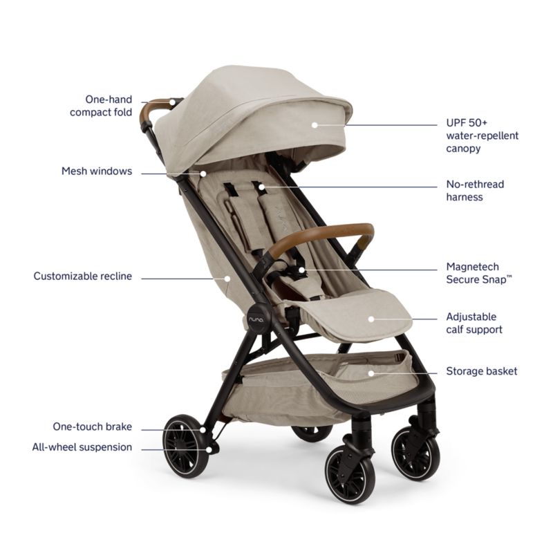 Nuna ® PIPA ™ Urbn Hazelwood Light Brown Baseless Baby Car Seat + TRVL ™ Stroller Next Travel System - image 9 of 9