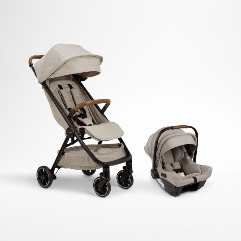 Nuna ® PIPA ™ Urbn Hazelwood Light Brown Baseless Baby Car Seat + TRVL ™ Stroller Next Travel System - image 0 of 9