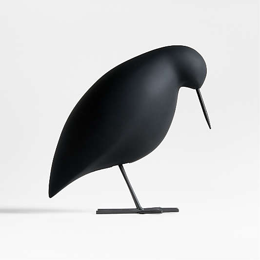 Piper Black Concrete Decorative Bird Sculpture