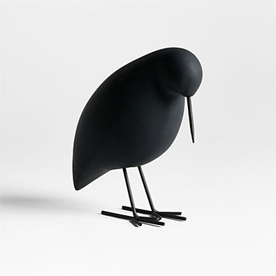 View Piper Black Concrete Decorative Bird Sculpture details