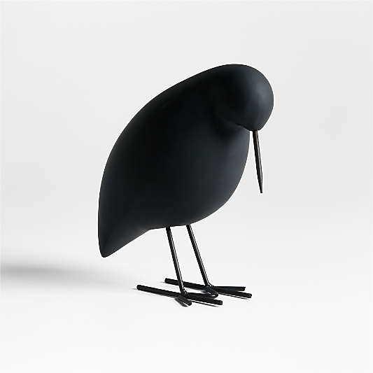 Piper Black Concrete Decorative Bird Sculpture