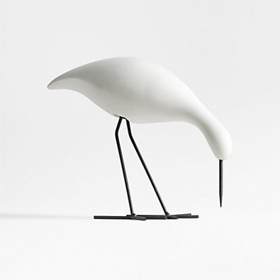 View Piper White Concrete Decorative Bird Sculpture details