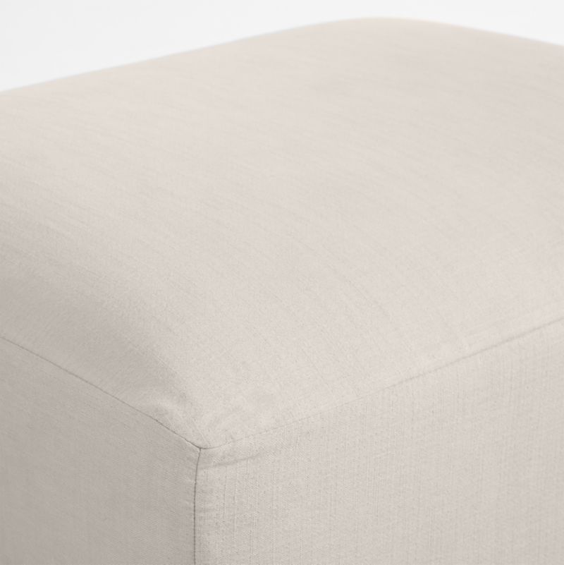 Piper Cream Slipcover Nursery Ottoman with Wood Base - image 3 of 5