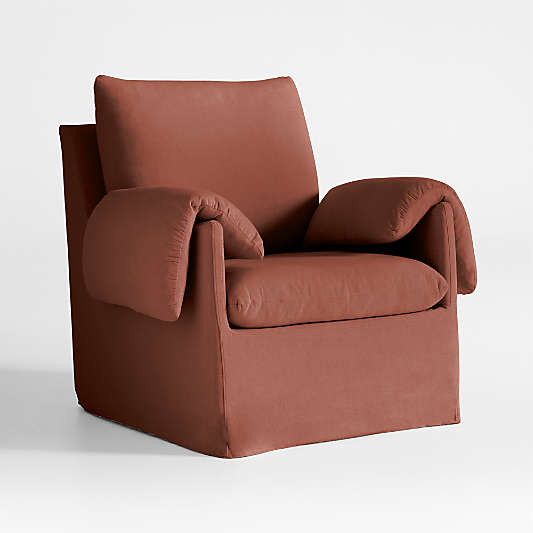 Piper Rust Slipcovered Nursery Glider Chair with Metal Base