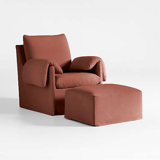 Piper Rust Slipcovered Nursery Glider Chair with Metal Base