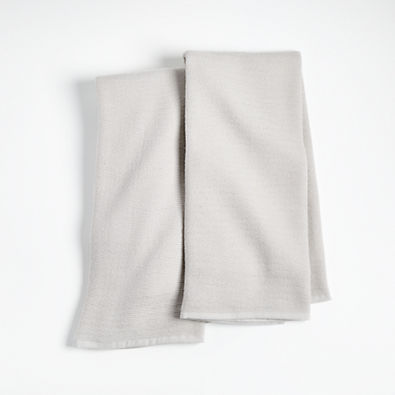 View Pique Light Grey Dish Towels, Set of 2 details