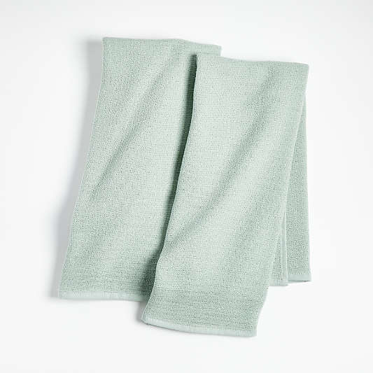 Pique Mint Dish Towels, Set of 2