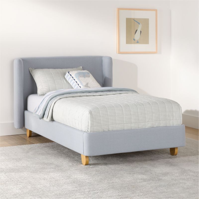 Pismo Blue Upholstered Kids Twin Bed - image 2 of 11