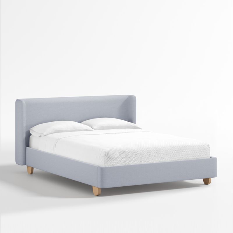 Pismo Blue Upholstered Kids Full Bed