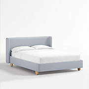 Noa Shelter Denim Blue Upholstered Kids Full Headboard