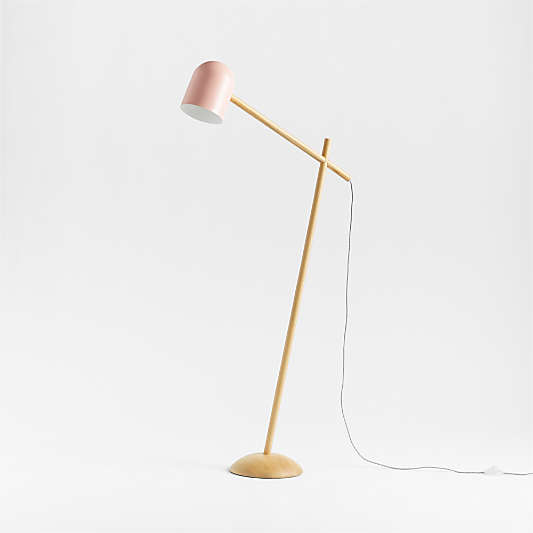 Pixi Rose Metal and Wood Swivel Floor Lamp