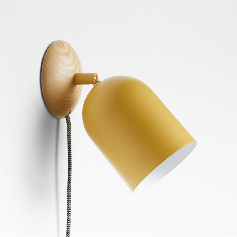 Pixi Ochre Metal and Wood Kids Swivel Plug-In Wall Sconce - image 5 of 8