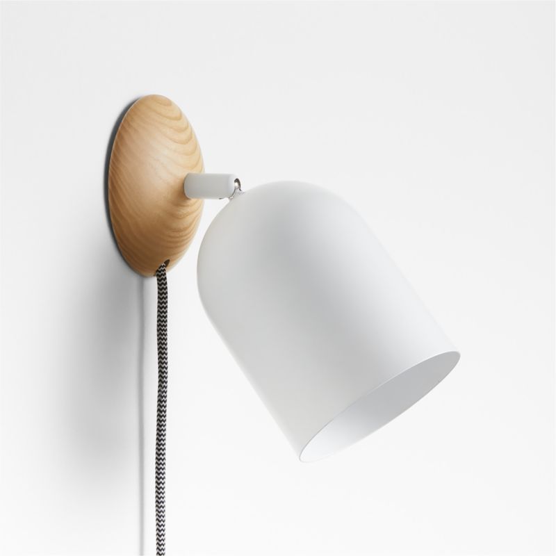 Pixi White Metal and Wood Kids Swivel Plug-In Wall Sconce - image 8 of 11