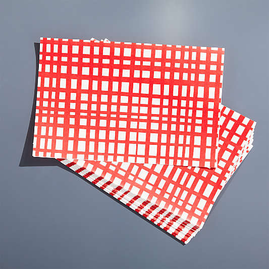 Plaid Basket Liners, Set of 36