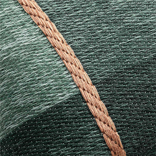 Plaid Kilim 20"x20" Pine Green Throw Pillow with Down-Alternative Insert