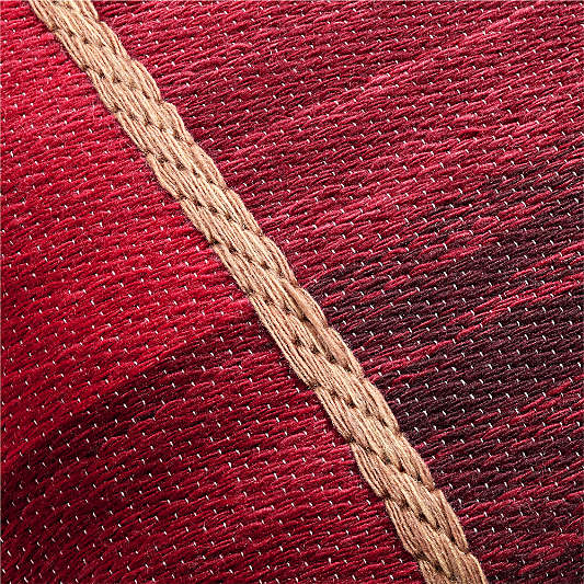 Plaid Kilim 20"x20" Luminous Red Throw Pillow