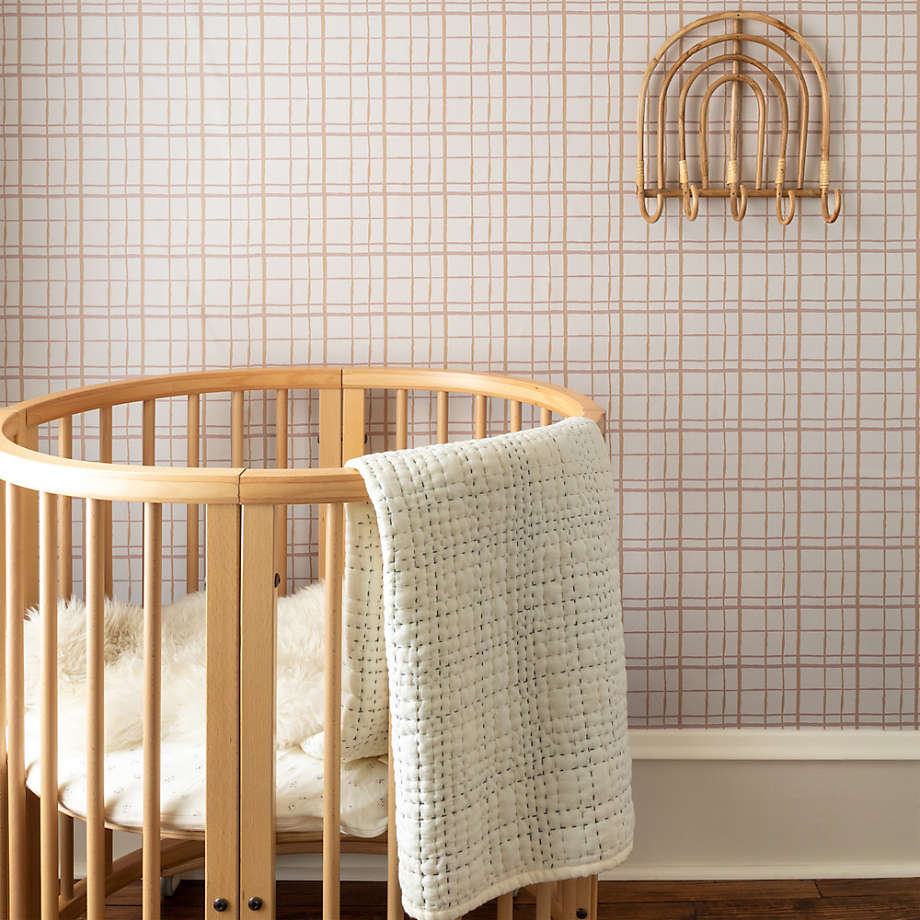 Chasing Paper Plaid Mauve Peel and Stick Wallpaper 2'x8' Crate & Kids