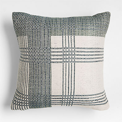 View Pine Green 20"x20" Plaid Outdoor Throw Pillow details