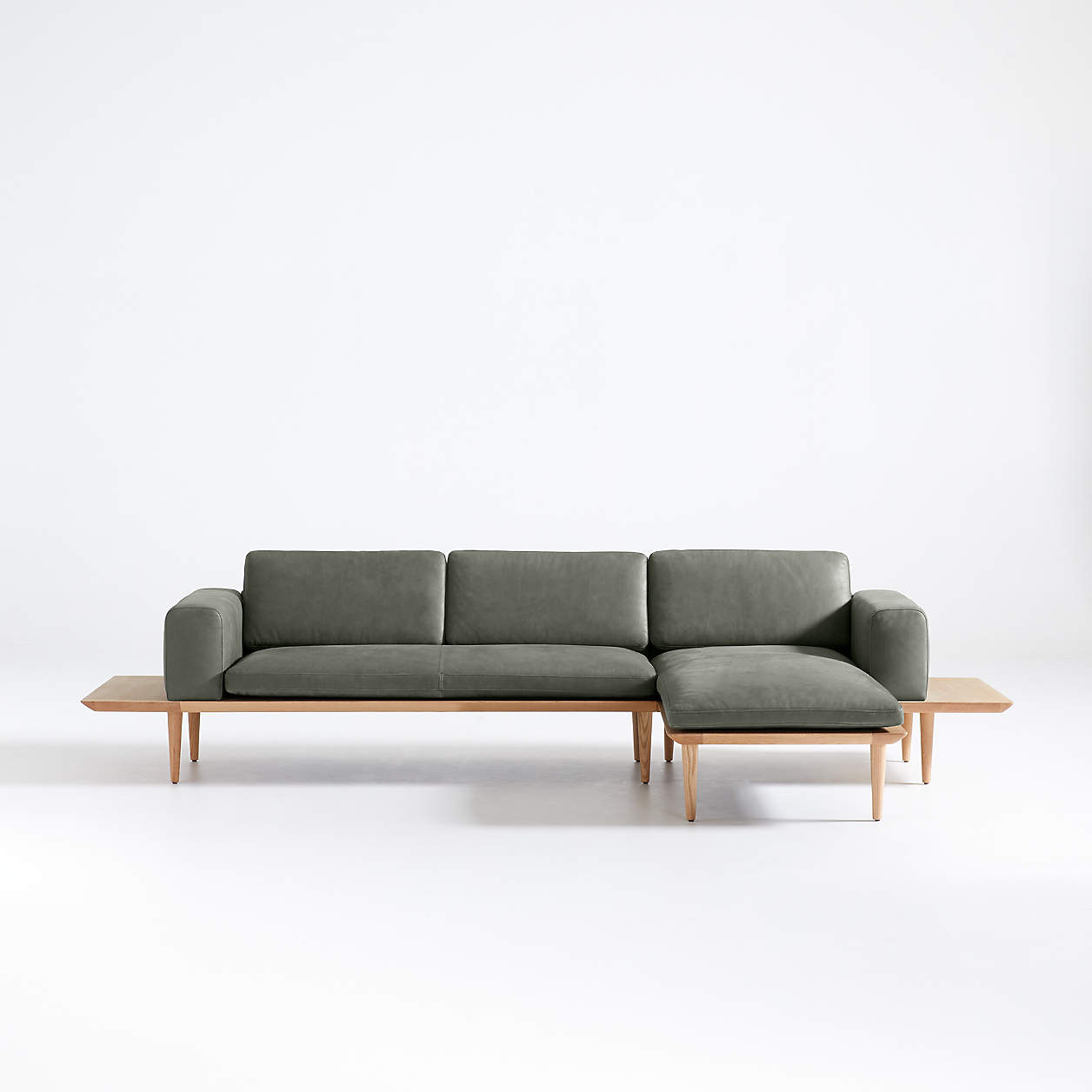 Plateau Leather 2Piece Sectional Crate and Barrel