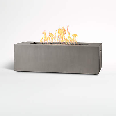 Plateau Rectangle Outdoor Patio Fire, Conventional Steel Propane Fire Pit Table